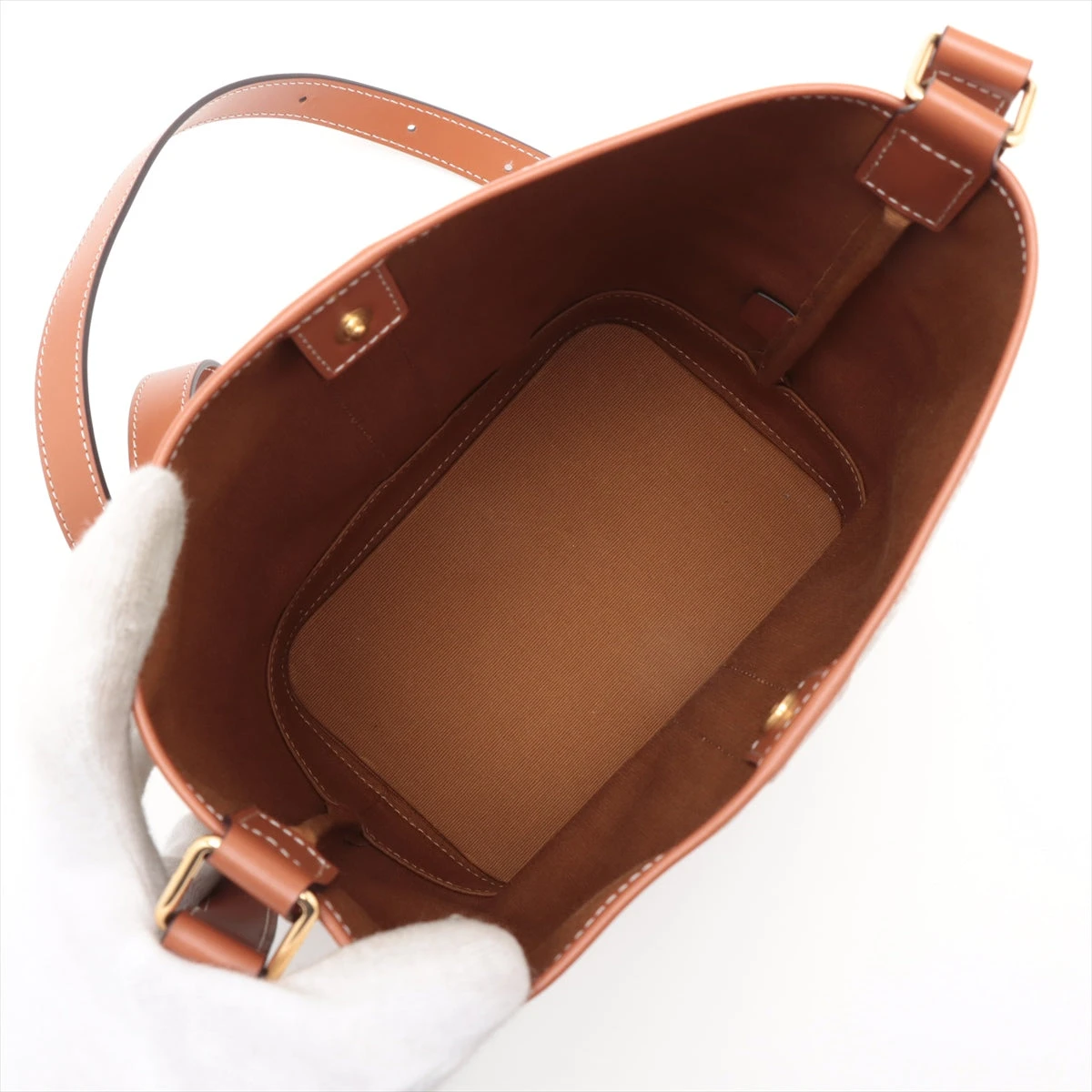 セリーヌ トリオンフ スモールバケット PVC×レザー ショルダーバッグ 