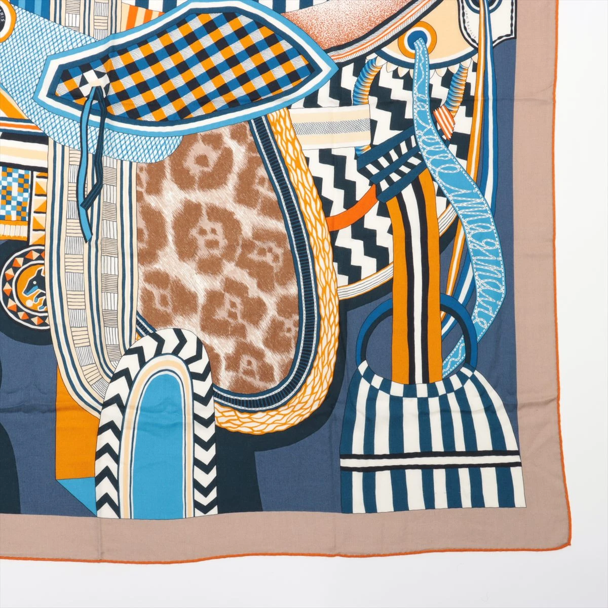 【美品】HERMES カシミアシルク 空想の鞍 エルメス カレジェアン La Selle Imaginaire 空想の鞍 ストール