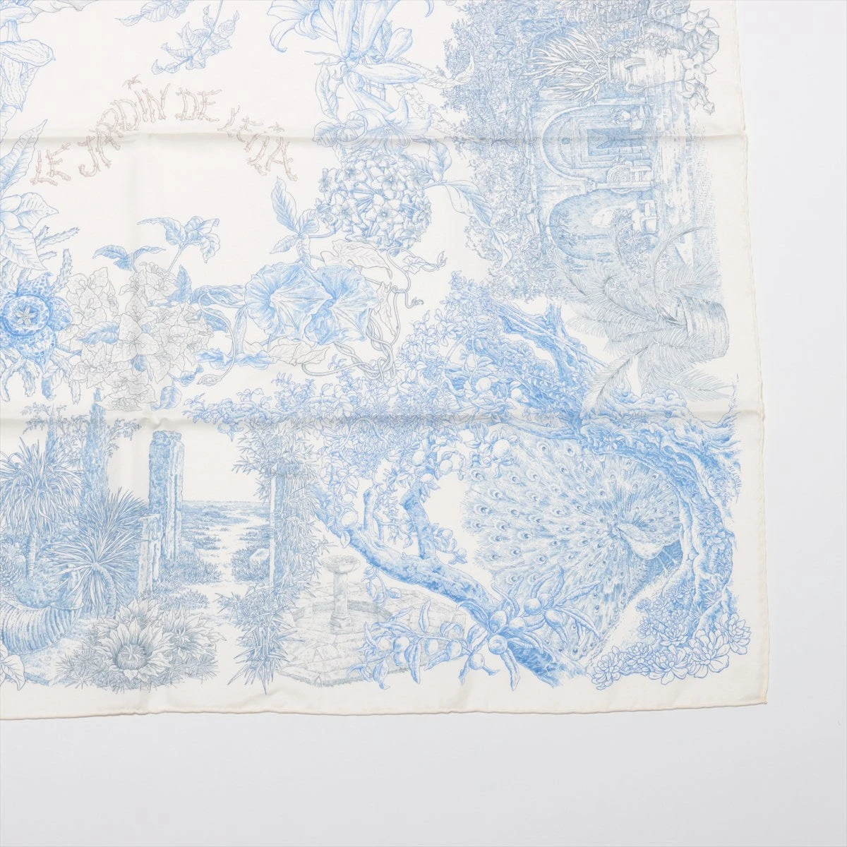 【超美品】Hermes カレ90 シルク スカーフ レイラの庭 HERMES エルメス カレ90 Le Jardin de Leila レイラの庭 大判