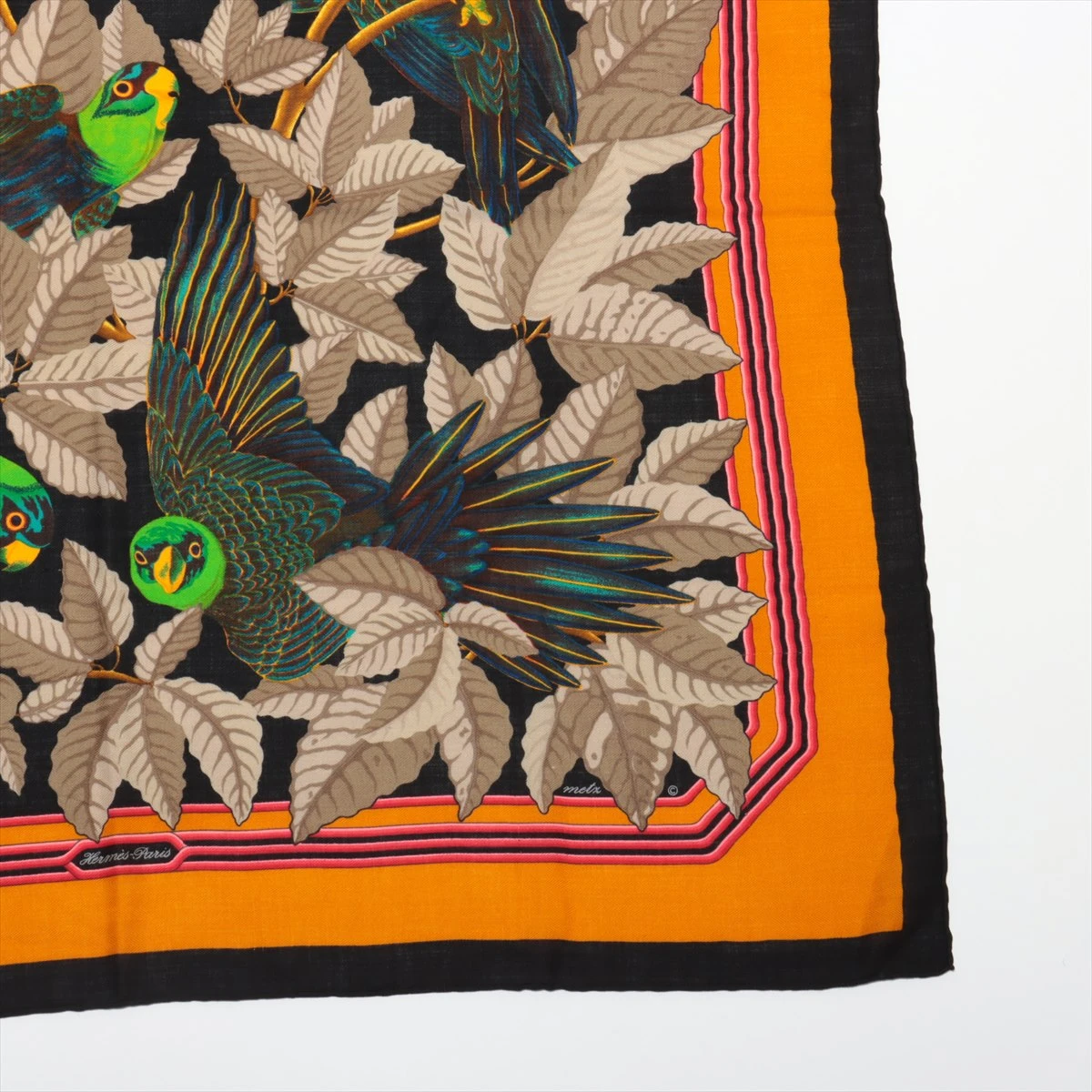HERMES エルメス カレ 90 Les Perroquets シルク 赤 HERMES エルメス カレ 90 Les Perroquets シルク 赤