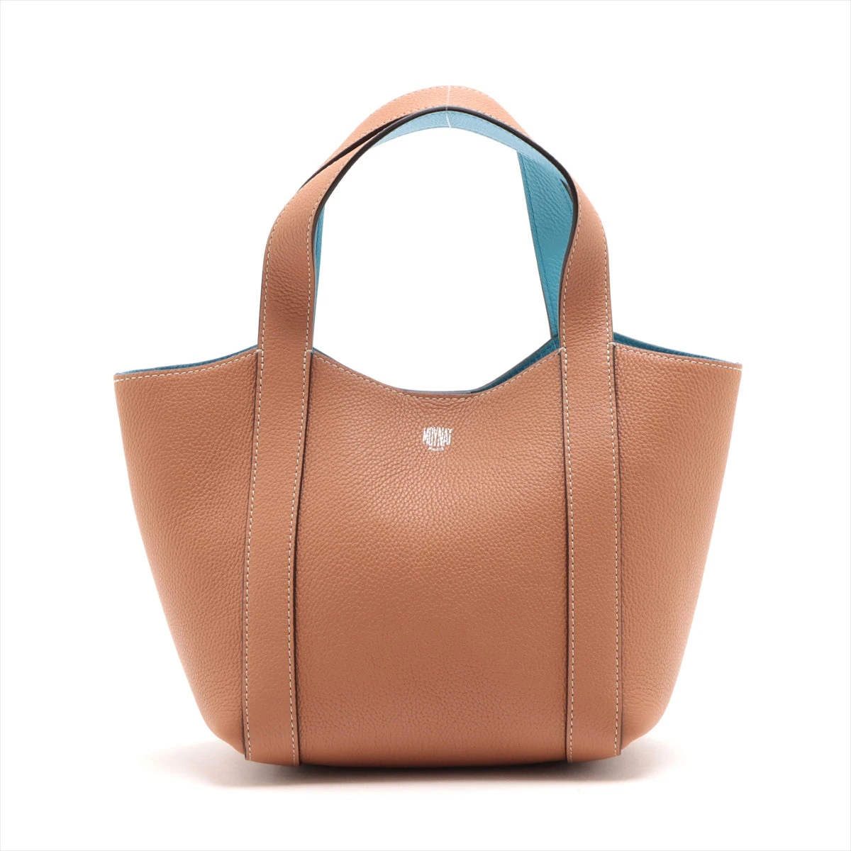 モワナ レザー ハンドバッグ ベージュ×ブルー AP095166｜中古