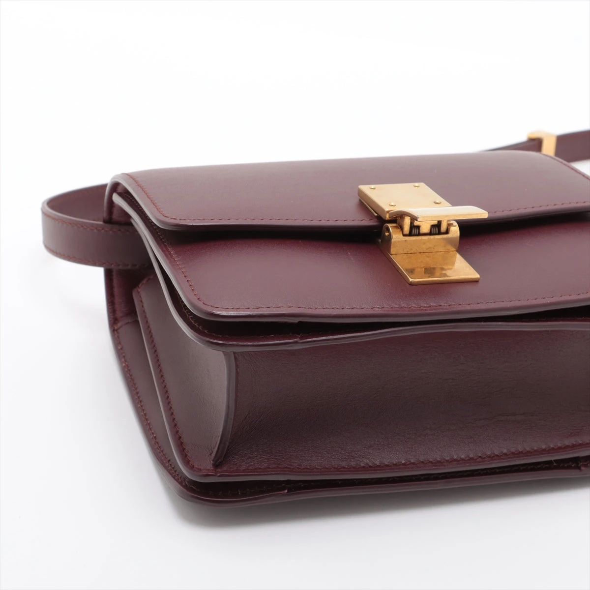 セリーヌ ヴィンテージ レザー ショルダーバッグ ボルドー CELINE/セリーヌ】馬車金具モチーフ ショルダーバッグ ボルドー