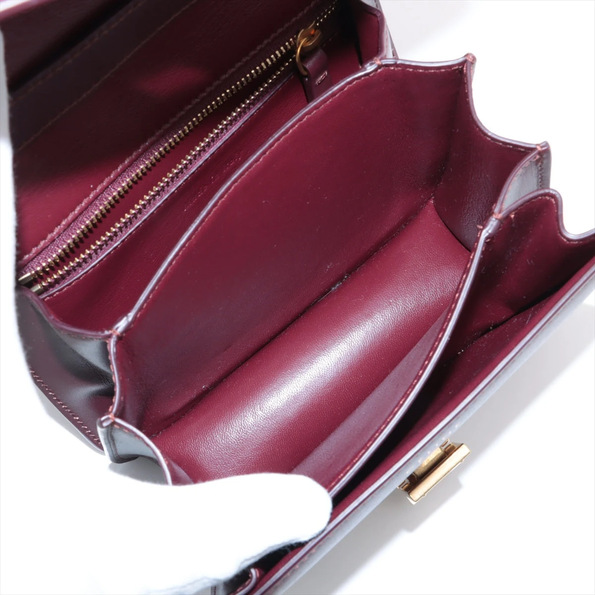 セリーヌ ヴィンテージ レザー ショルダーバッグ ボルドー CELINE/セリーヌ】馬車金具モチーフ ショルダーバッグ ボルドー