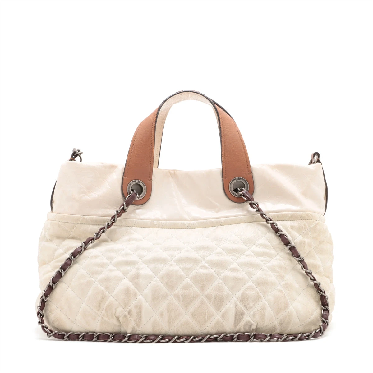 CHANEL コーデュロイ ハンドバッグ ベージュ シャネル ココハンドル キャビアスキン 2WAYハンドバッグ