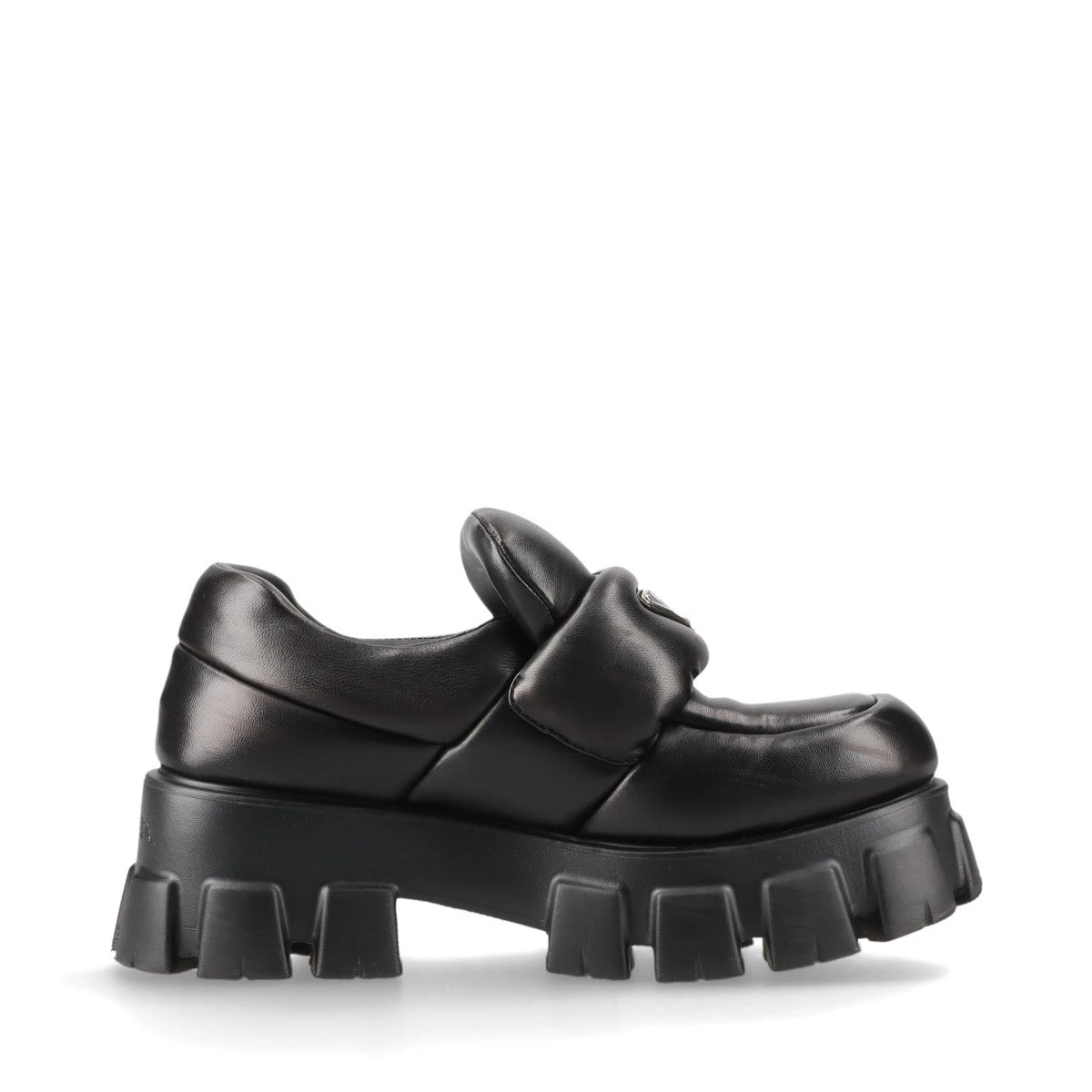 プラダ　PRADA モノリス　厚底　ローファー　スニーカー　ロゴ　箱 プラダ モノリス レザー ローファー 39 レディース ブラック