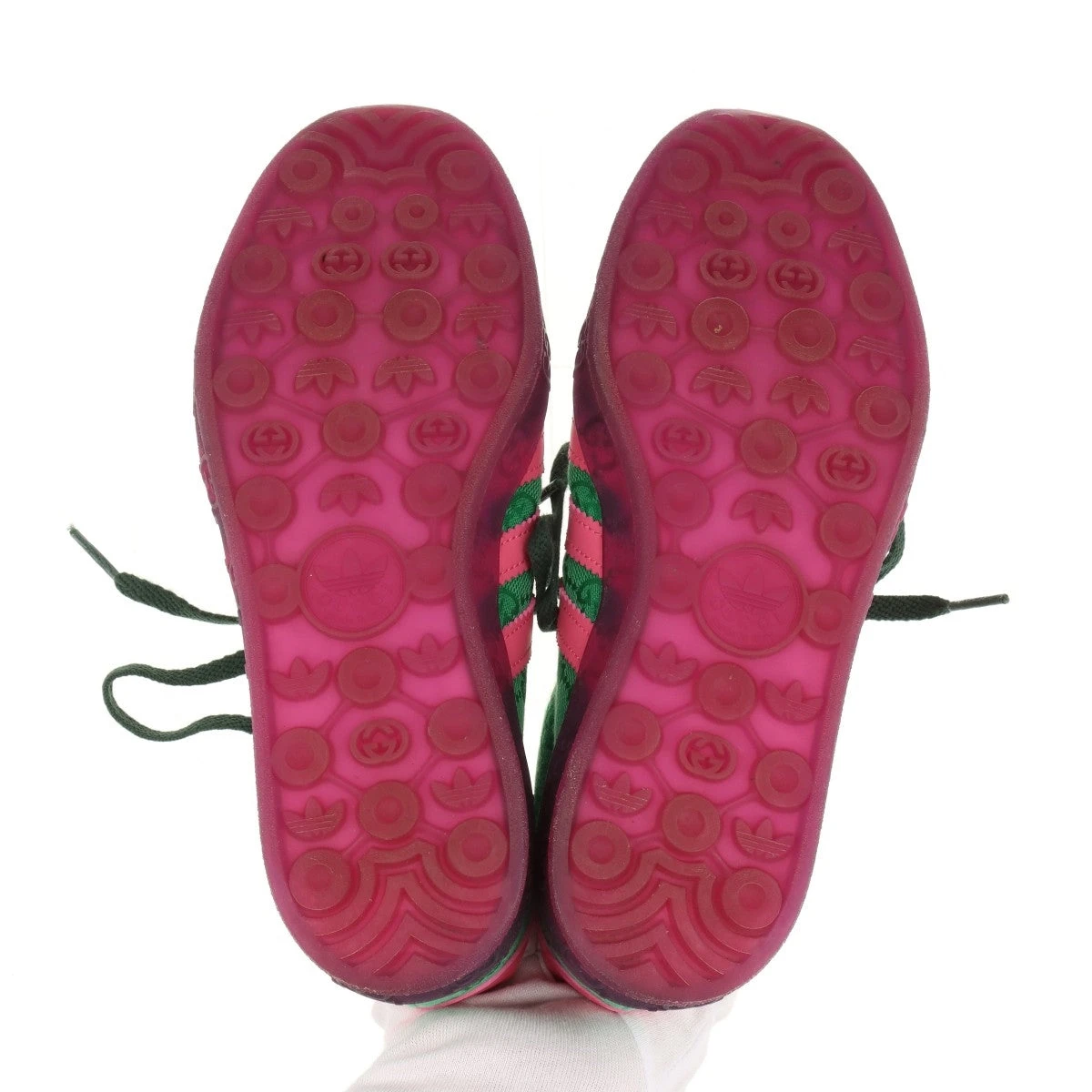 グッチ×アディダス ガゼル キャンバス×レザー スニーカー 24.5cm ユニ