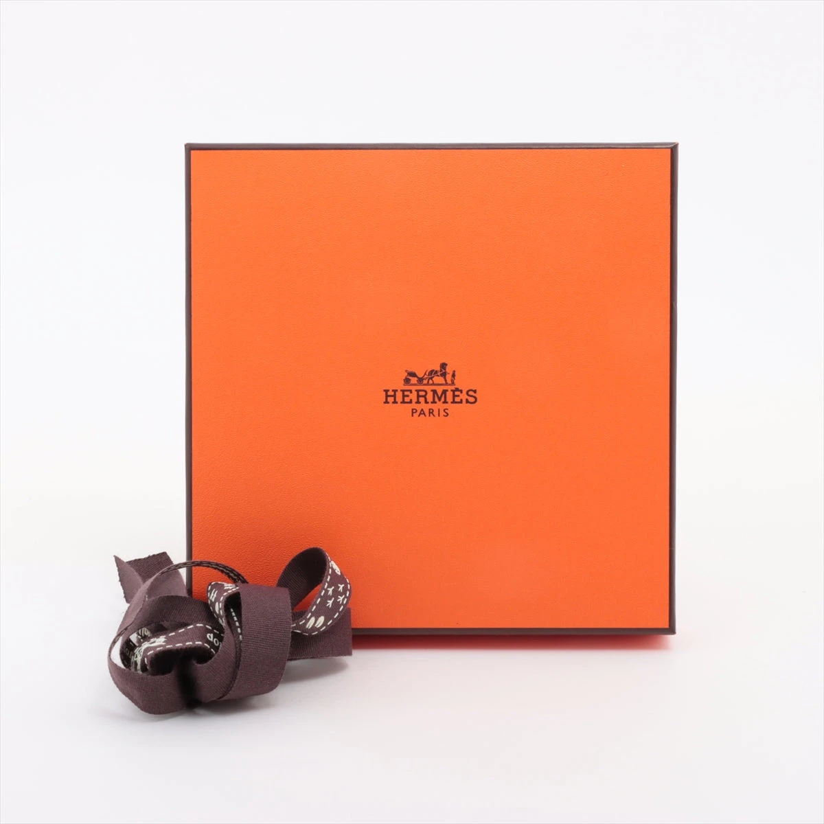 新品未使用】HERMES エルメス ハンカチ グレー ジャガードH 綿100%
