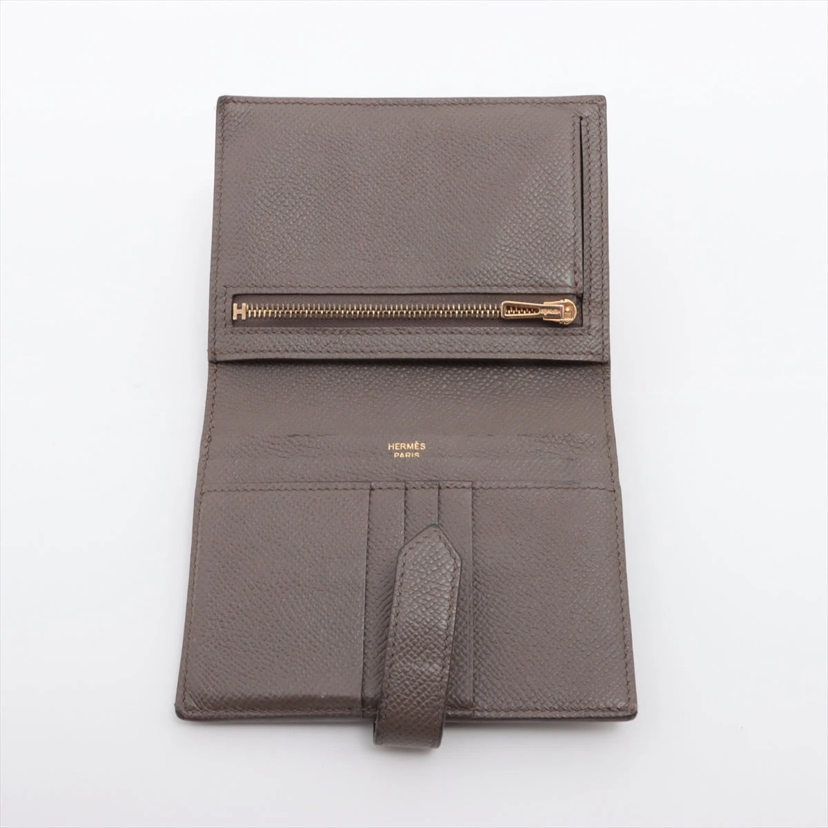 エルメス ベアンコンパクト ヴォーエプソン 財布 エトゥープ