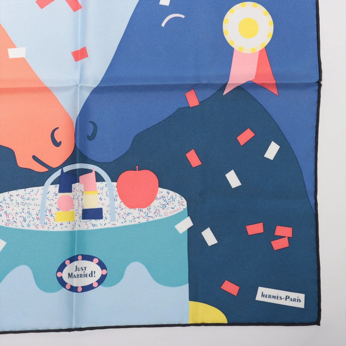 エルメス カレ45 GAVROCHE TWILL JUST MARRIED スカーフ シルク