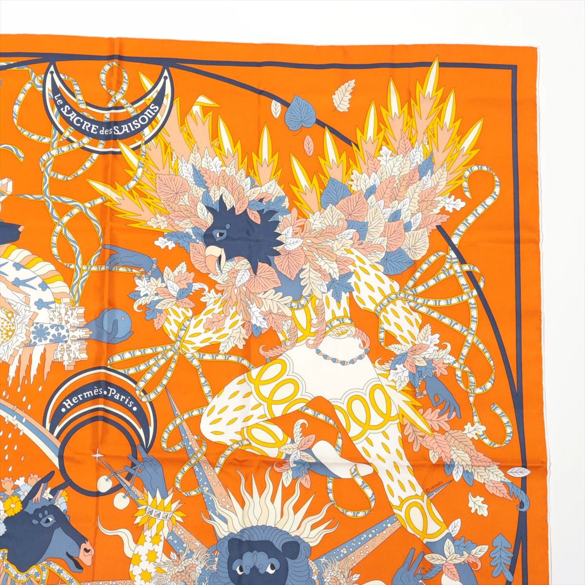 エルメス カレ90 Le Sacre des Saisons 四季の祭典 スカーフ シルク