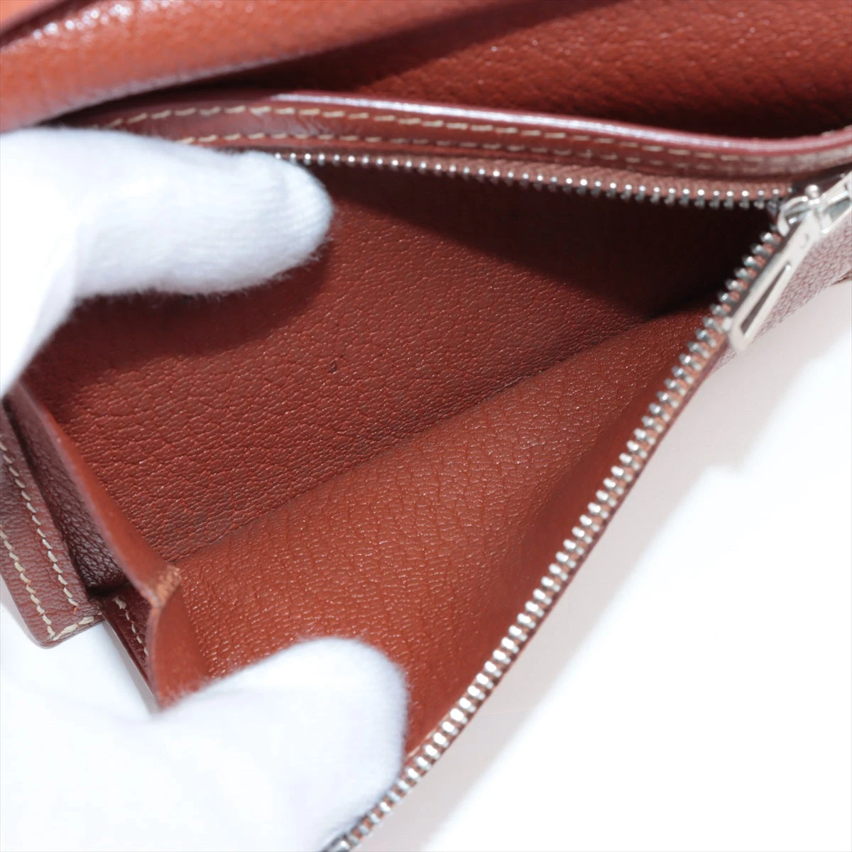 エルメス ベアンコンパクト シェブルミゾル 財布 ブラウン