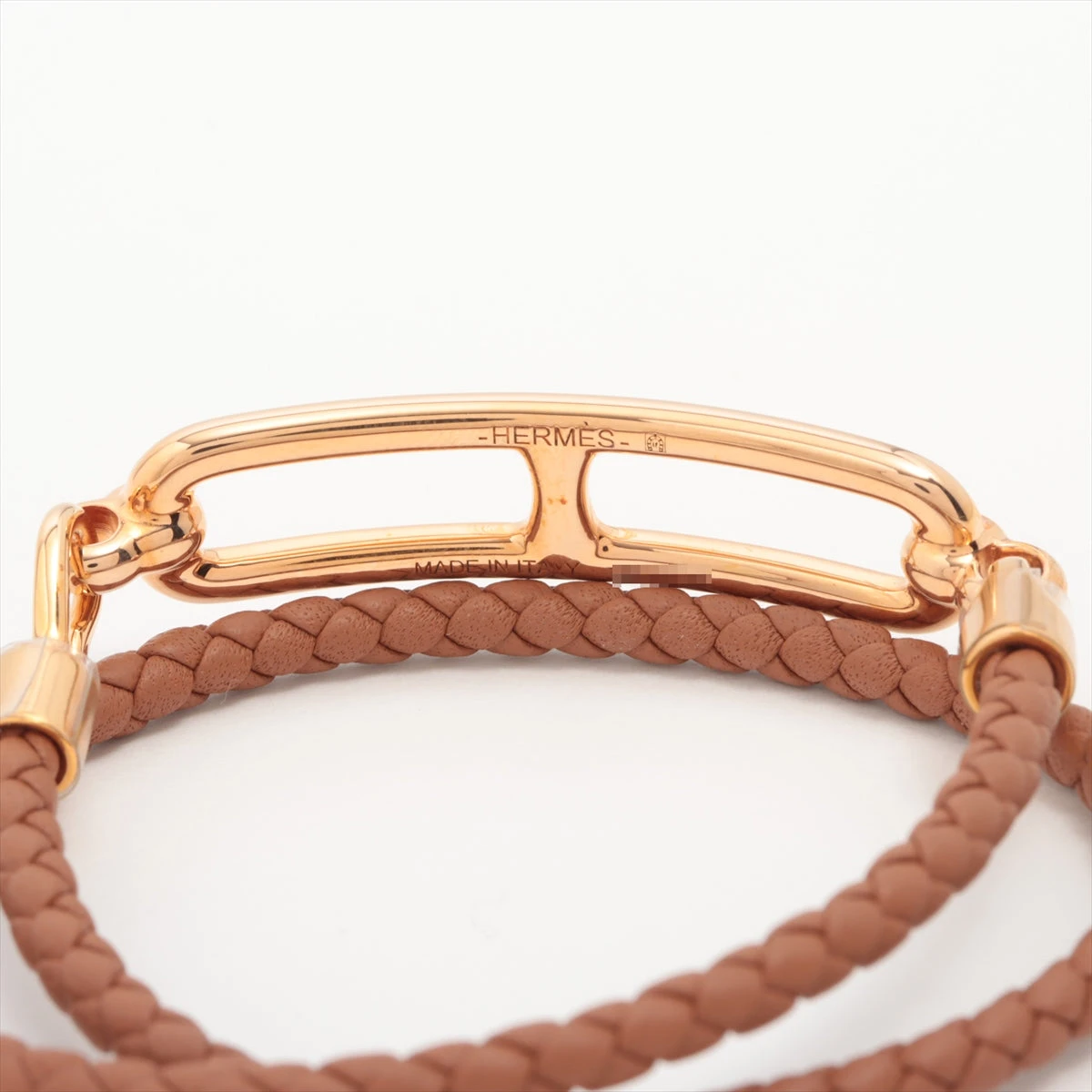 エルメス ルリ ドゥブルトゥール LF0223 ブレスレット GP×革 ゴールド 