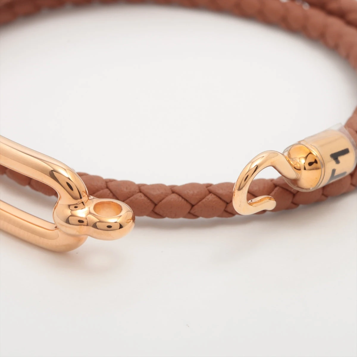 エルメス ルリ ドゥブルトゥール LF0223 ブレスレット GP×革 ゴールド