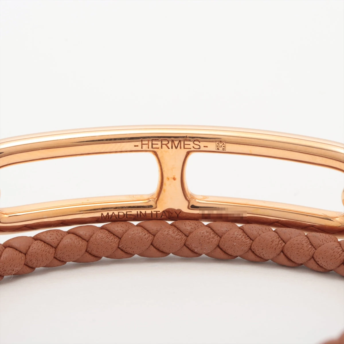 エルメス ルリ ドゥブルトゥール LF0223 ブレスレット GP×革 ゴールド