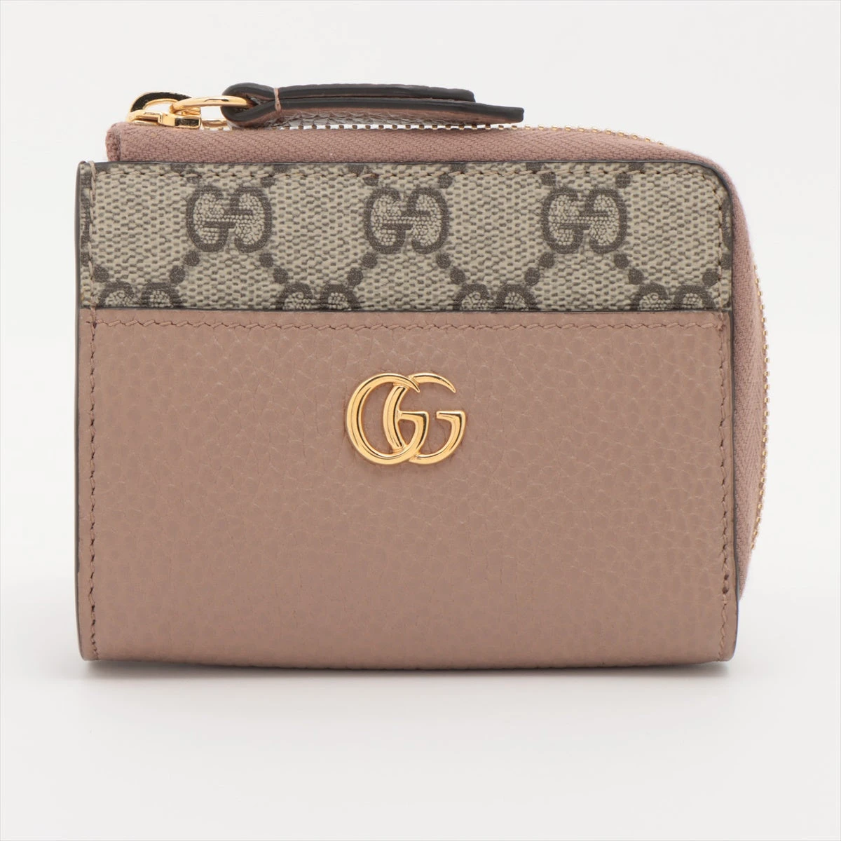 未使用級　グッチ　コインケース　マーモント　GG　レザー　カーキ グッチ GUCCI レザー パスケース カードケース 小銭入れ GG