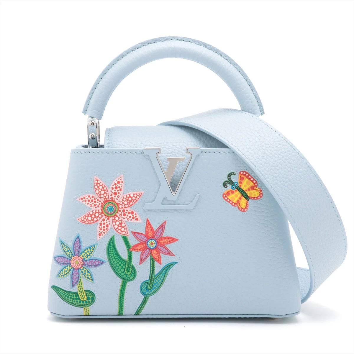 ルイヴィトン×草間彌生 トリヨン カプシーヌMINI M21756 ブルー RFID