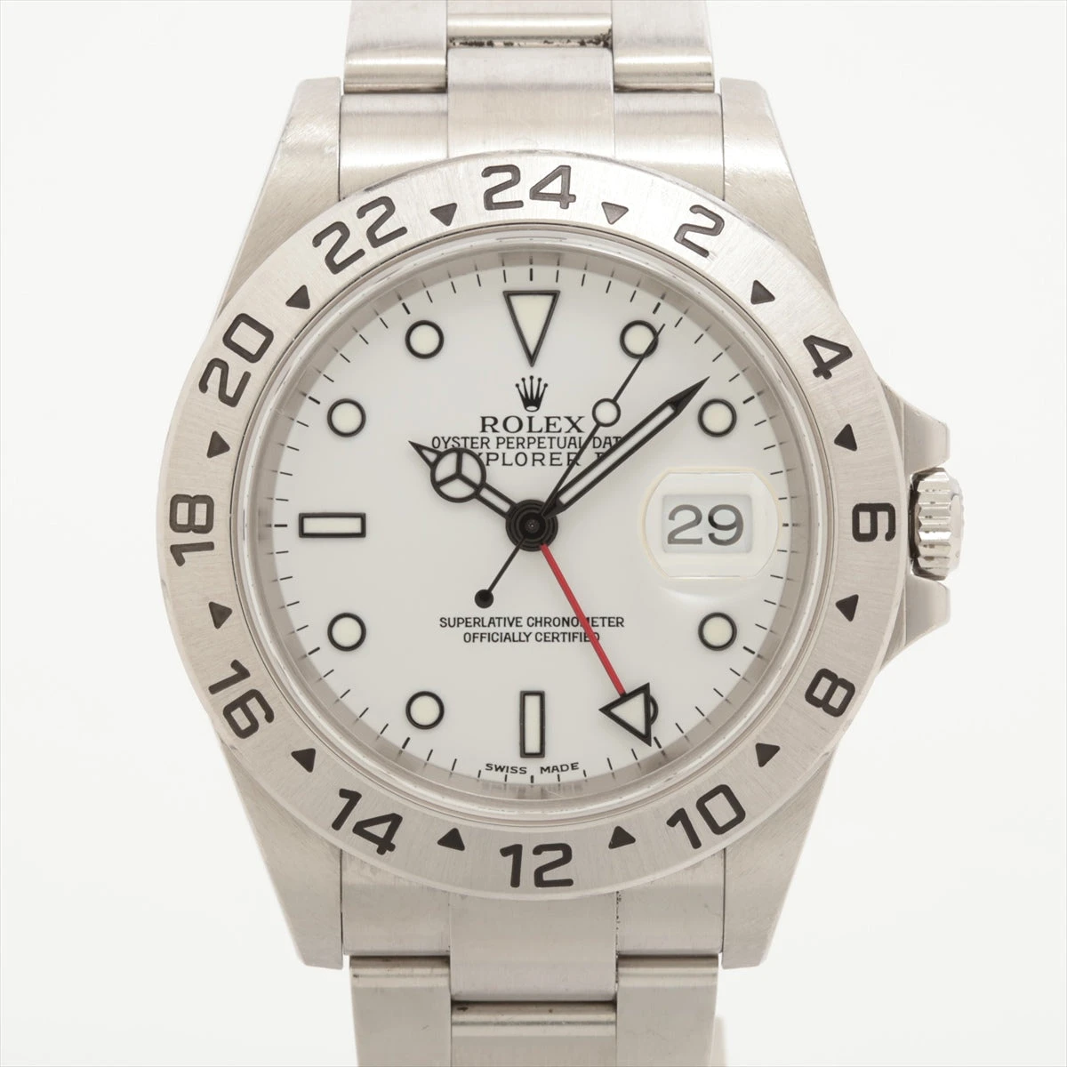輝いお ロレックス エクスプローラーⅡ 16570T SS AT 白文字盤 あまり