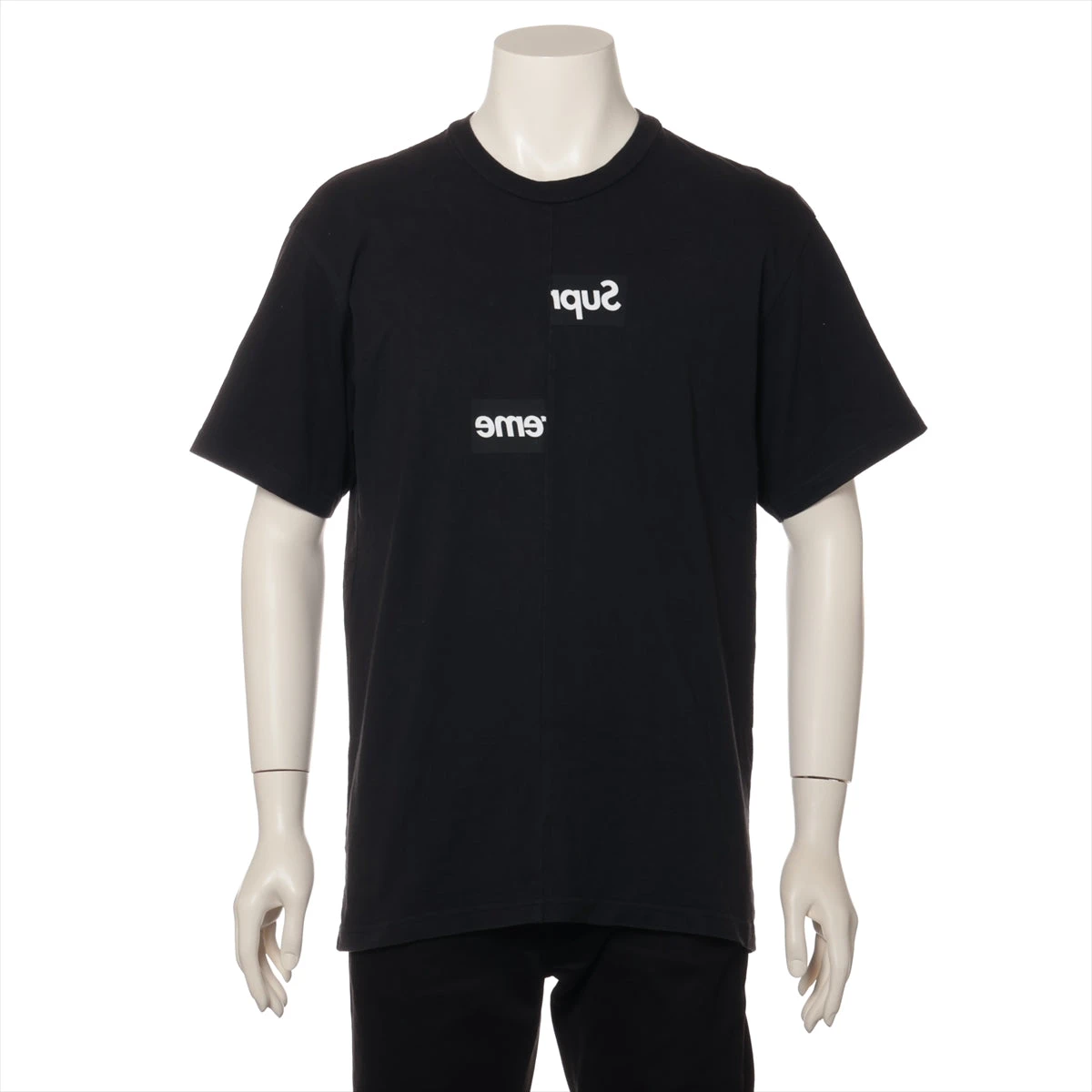 supreme コムデギャルソン Tシャツ 正規品 ブラック M シュプリーム×コムデギャルソンシャツ コットン Tシャツ M