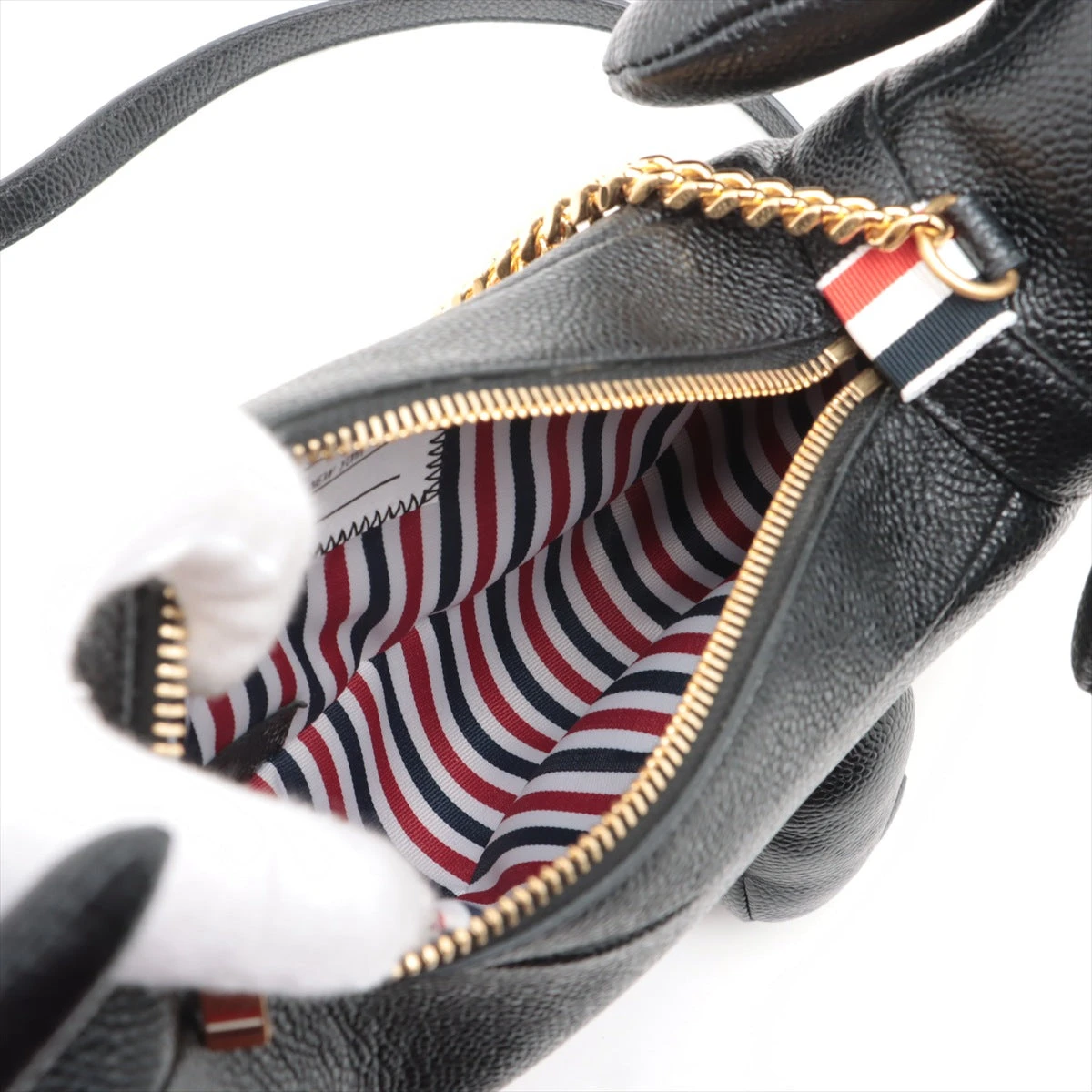 トムブラウン ヘクター レザー ショルダーバッグ ブラック A3264837