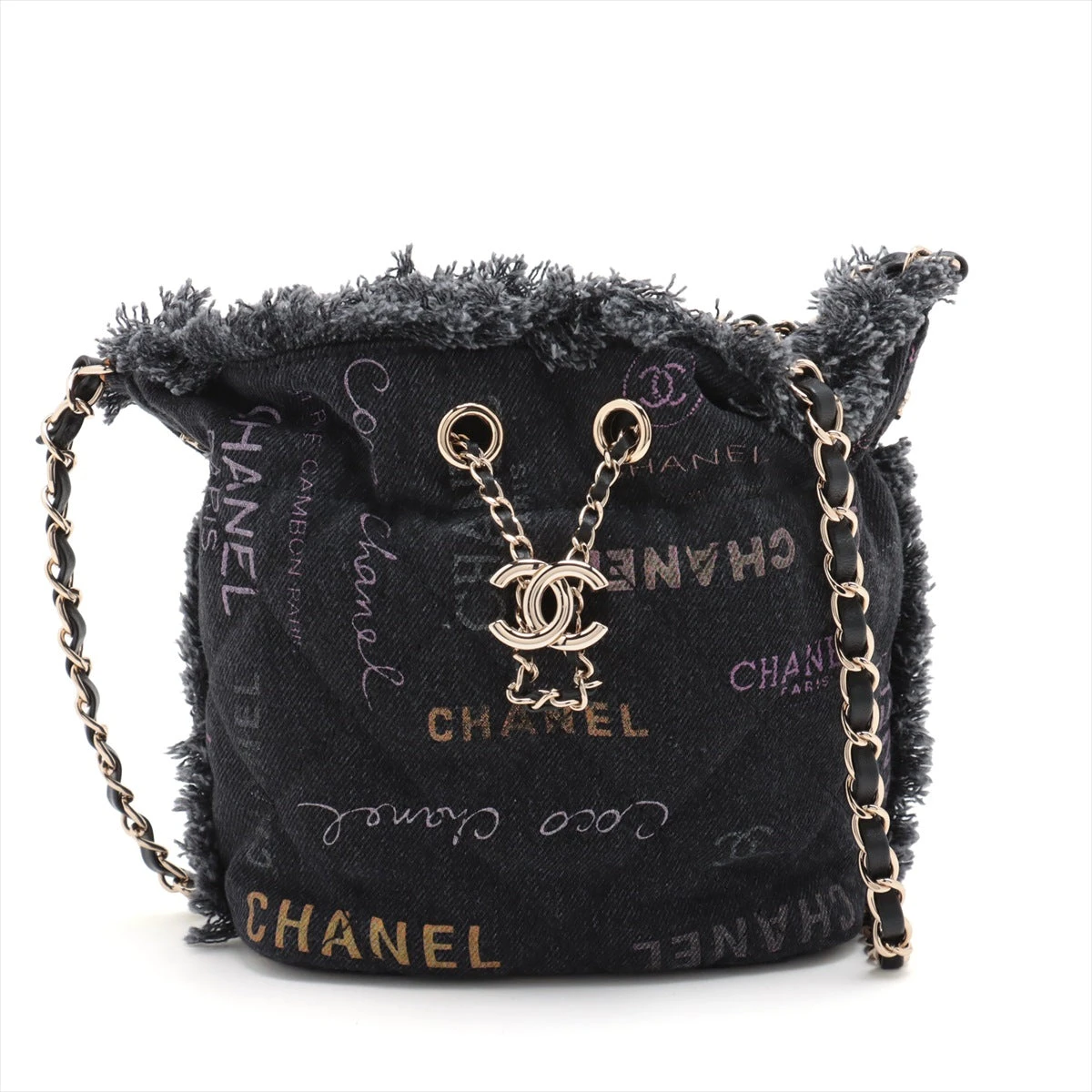 シャネル マトラッセ ハンドバッグ チェーントート 巾着 ラムスキン