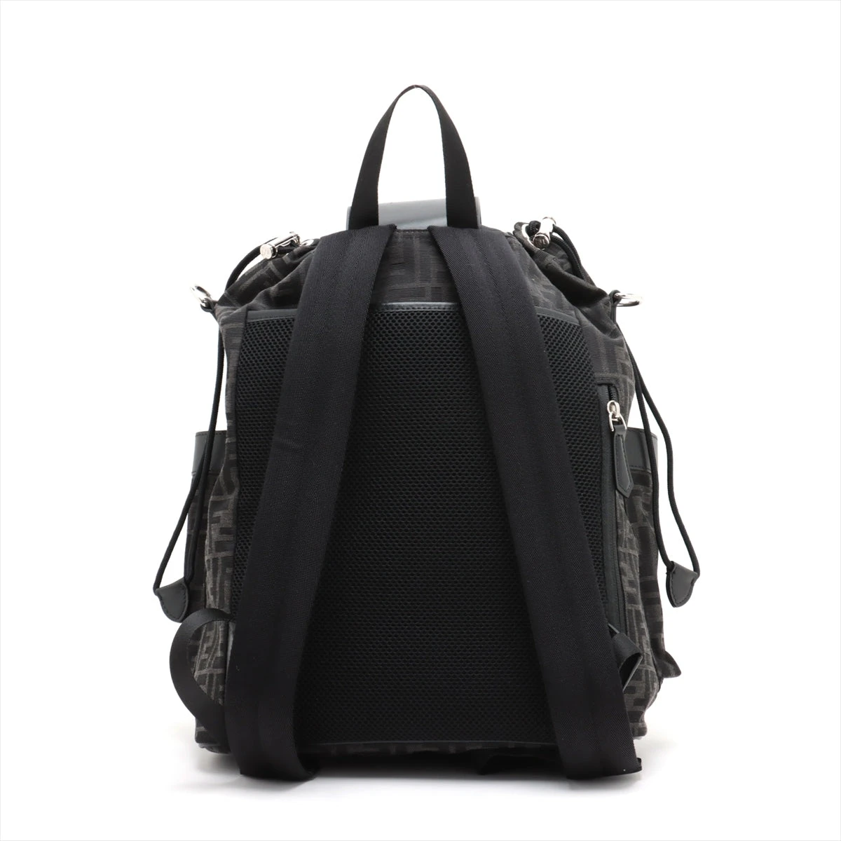 【送料関税込】FENDI ブラックFFジャカード バックパック フェンディ FFジャカード ストライク ミディアム キャンバス