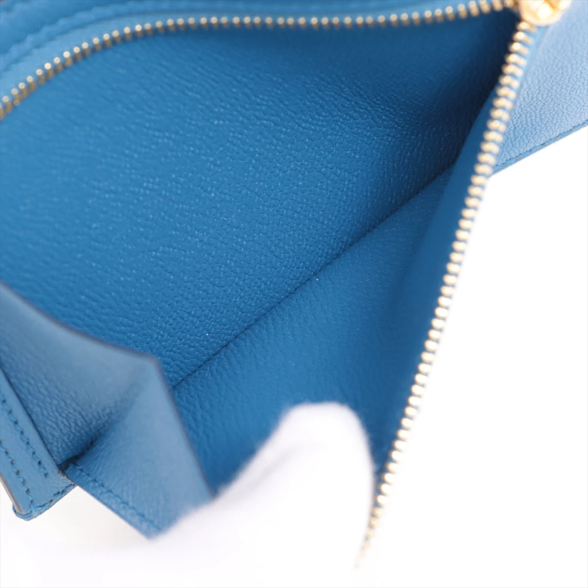 エルメス ベアンコンパクト アリゲーターマット 財布 ブルー