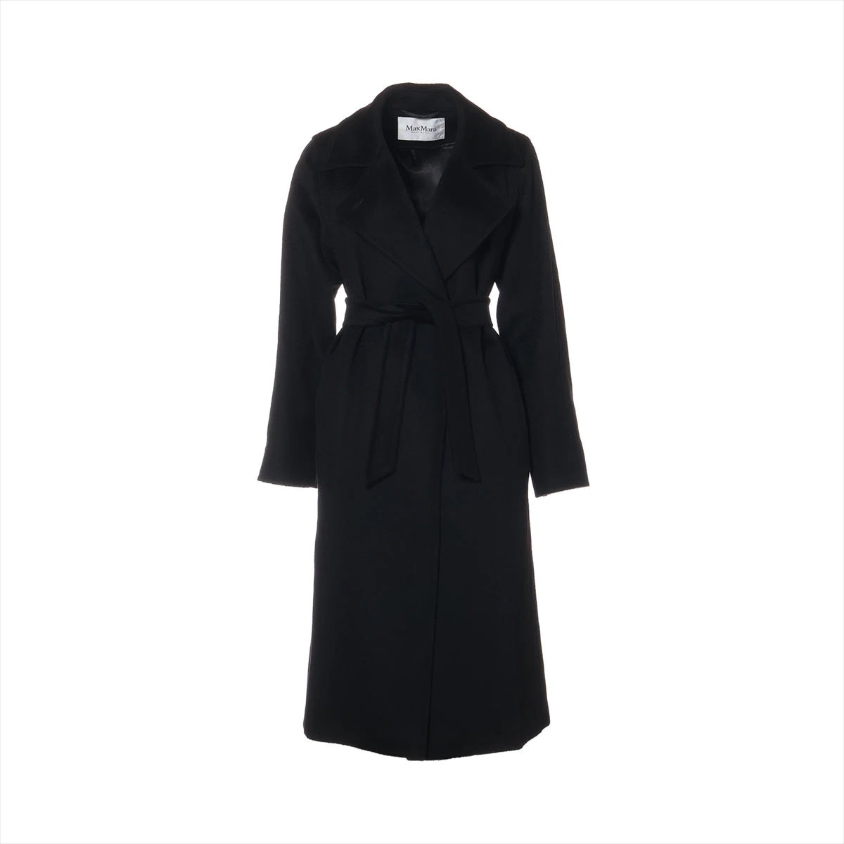 MaxMara 白タグ 現行 キャメル100% マニュエラ ロングコート 黒 希少マックスマーラ キャメル100% マニュエラロングコート 白