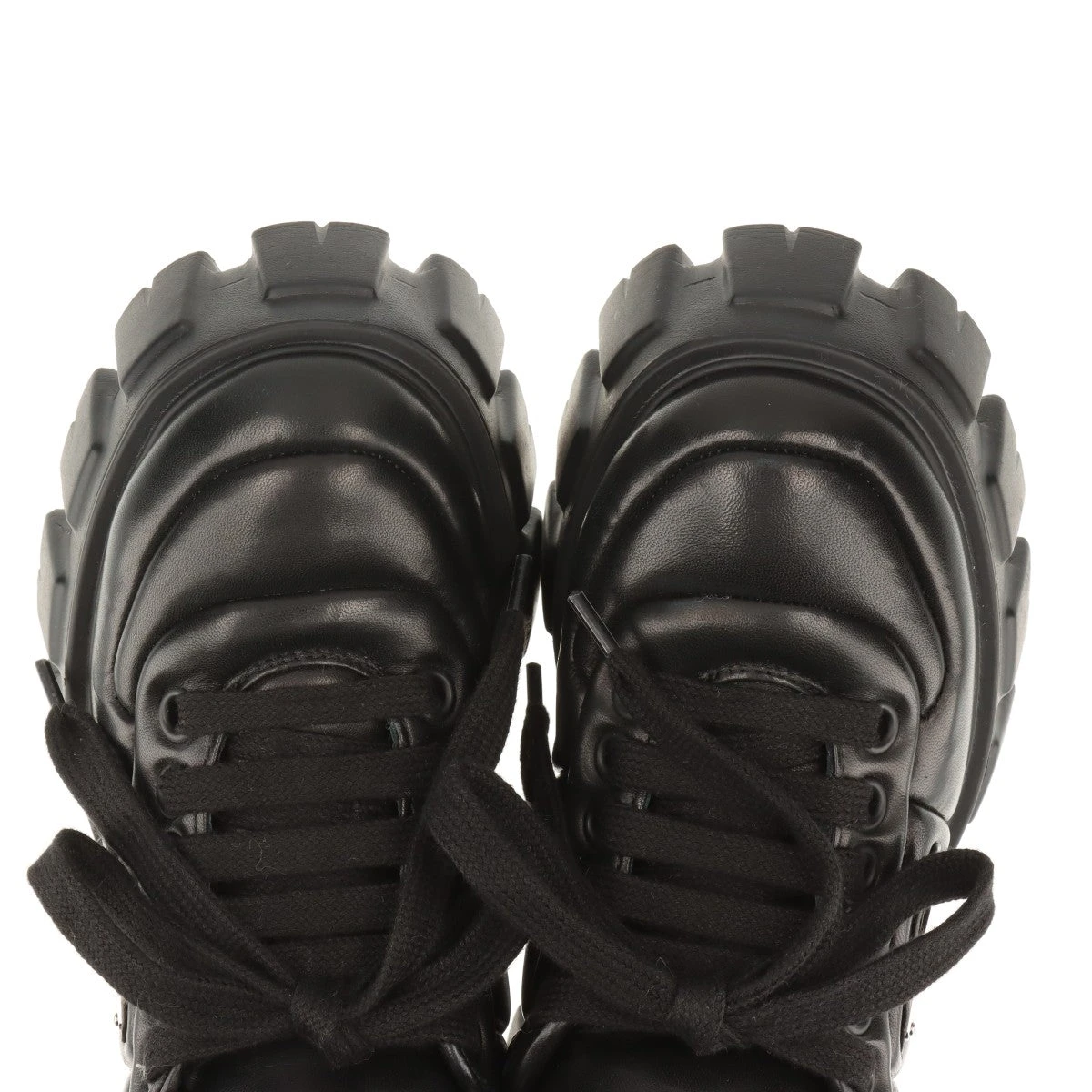 PRADA  モノリス  35   1/2 PRADA】 モノリス ブラッシュドレザー ローファー (PRADA