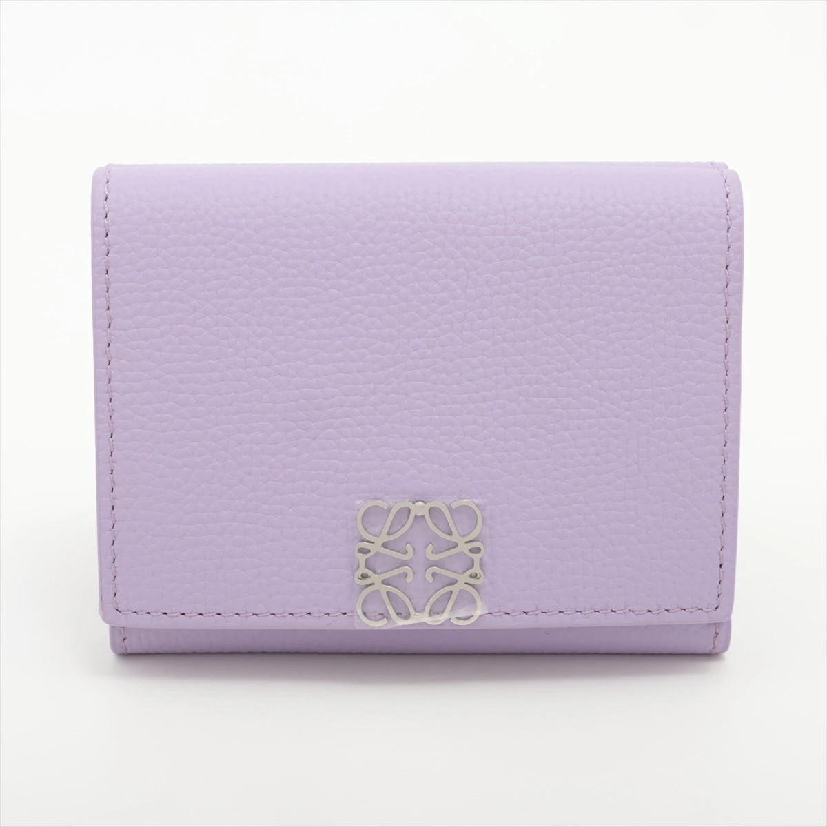 ロエベ アナグラム レザー コンパクトウォレット パープル A3268873