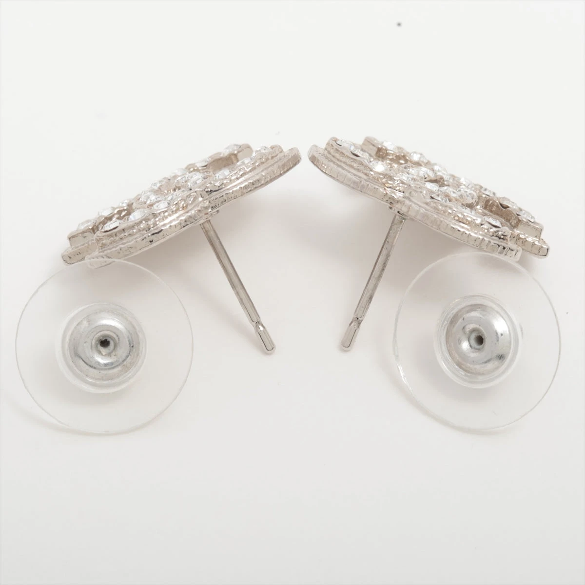 シャネル ココマーク A12W ピアス(両耳用) GP×ラインストーン シルバー シャネル ココマーク A12W ピアス(両耳用) GP×ラインストーン シルバー