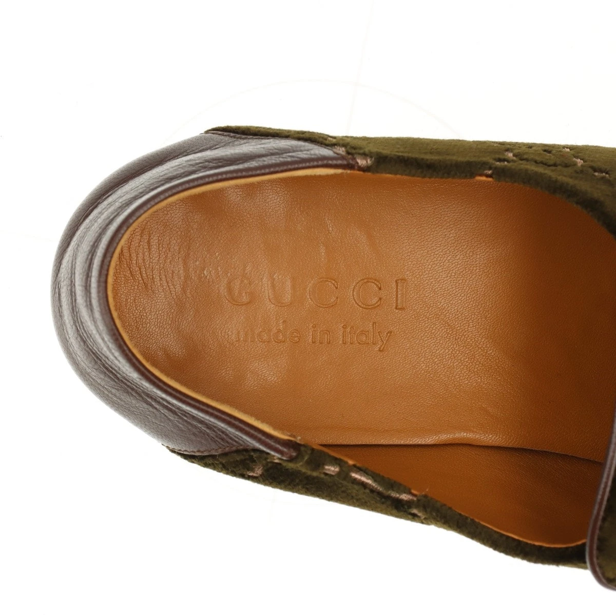 グッチ ホースビット ベロア×レザー ローファー 8 1/2 メンズ ブラウン