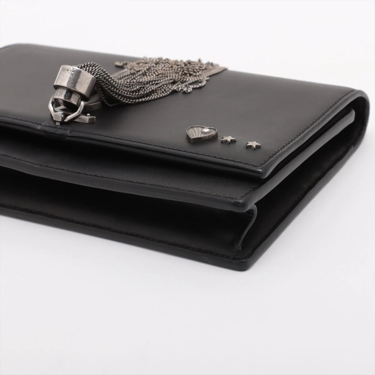 サンローラン　チェーンウォレット サンローランパリ レザー チェーンウォレット ブラック 455263