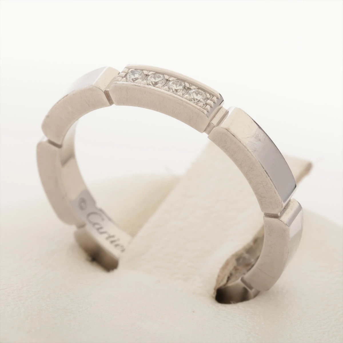 カルティエ マイヨンパンテール 4P ダイヤ リング 750(WG) 4.2g 51  