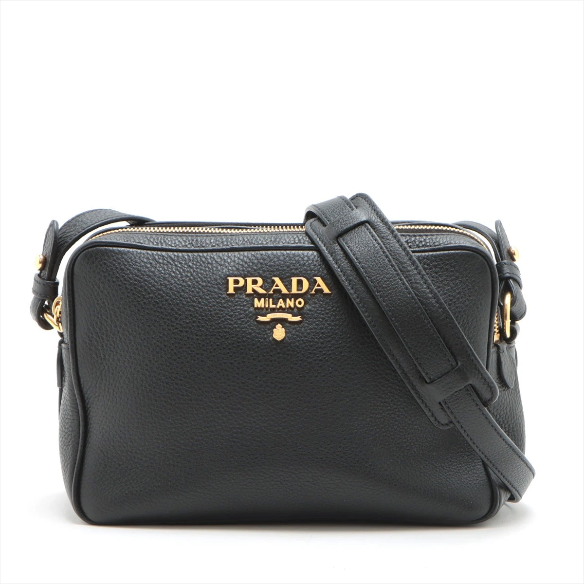 プラダ ヴィッテロフェニックス レザー ショルダーバッグ ブラック  