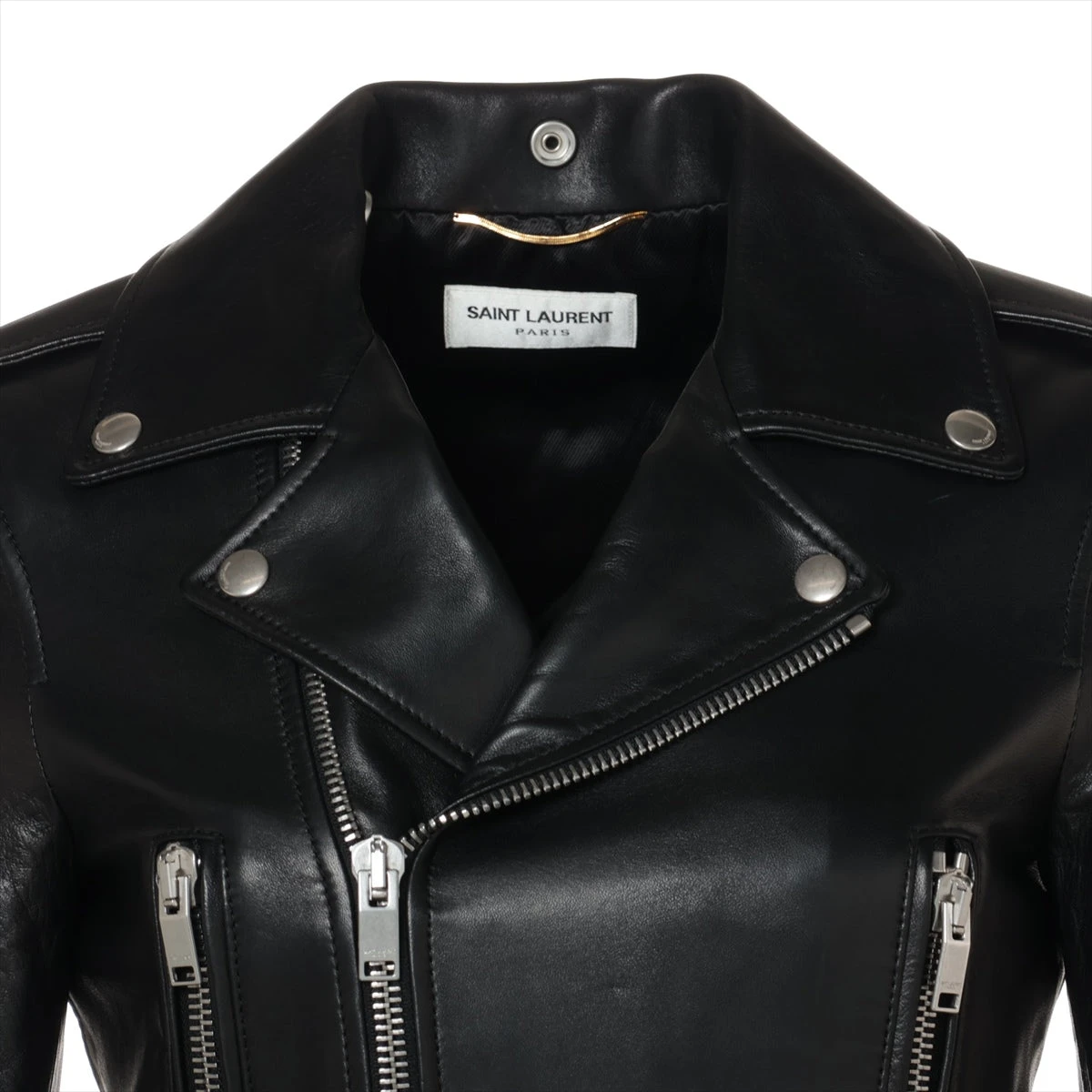 サンローランパリ 16年 ラムスキン レザージャケット F34 レディース