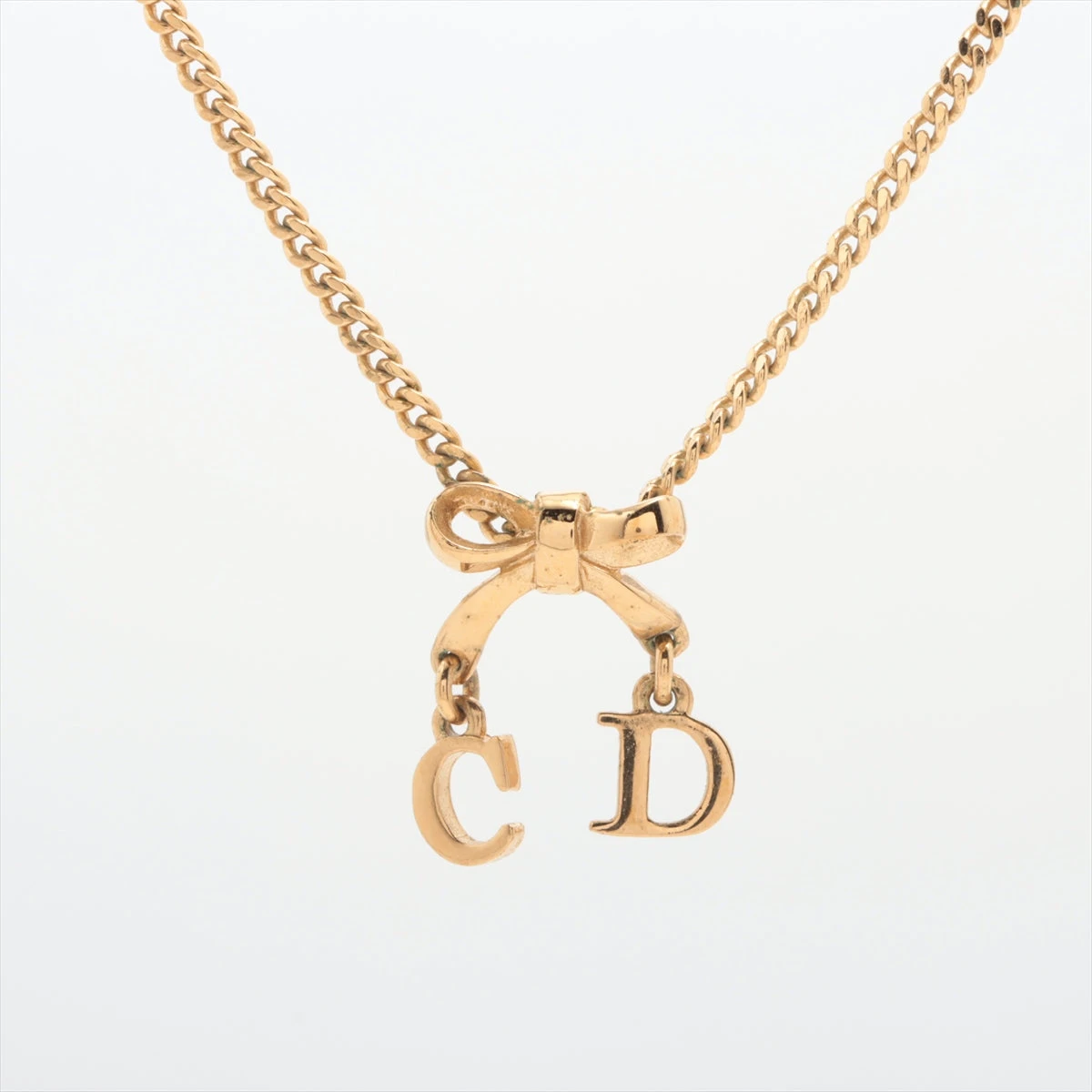 ディオールネックレス ディオール CDリボン ネックレス GP ゴールド WZ423743｜中古ブランド