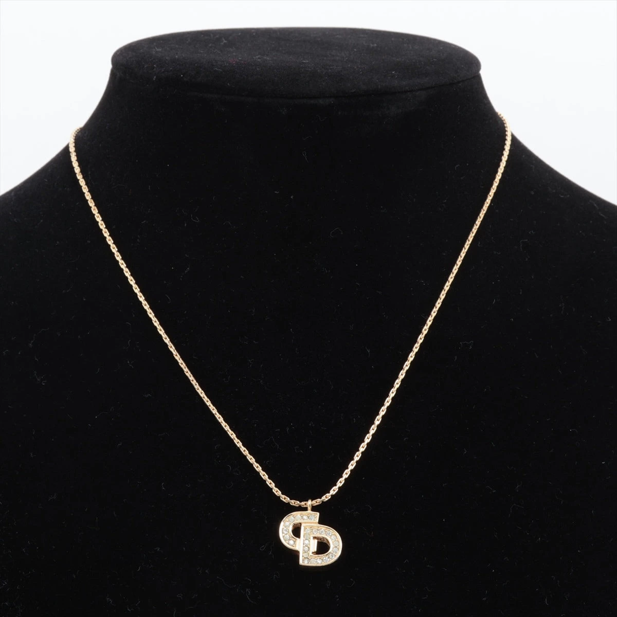 ディオール CDロゴ ネックレス GP×ラインストーン ゴールド WZ423662