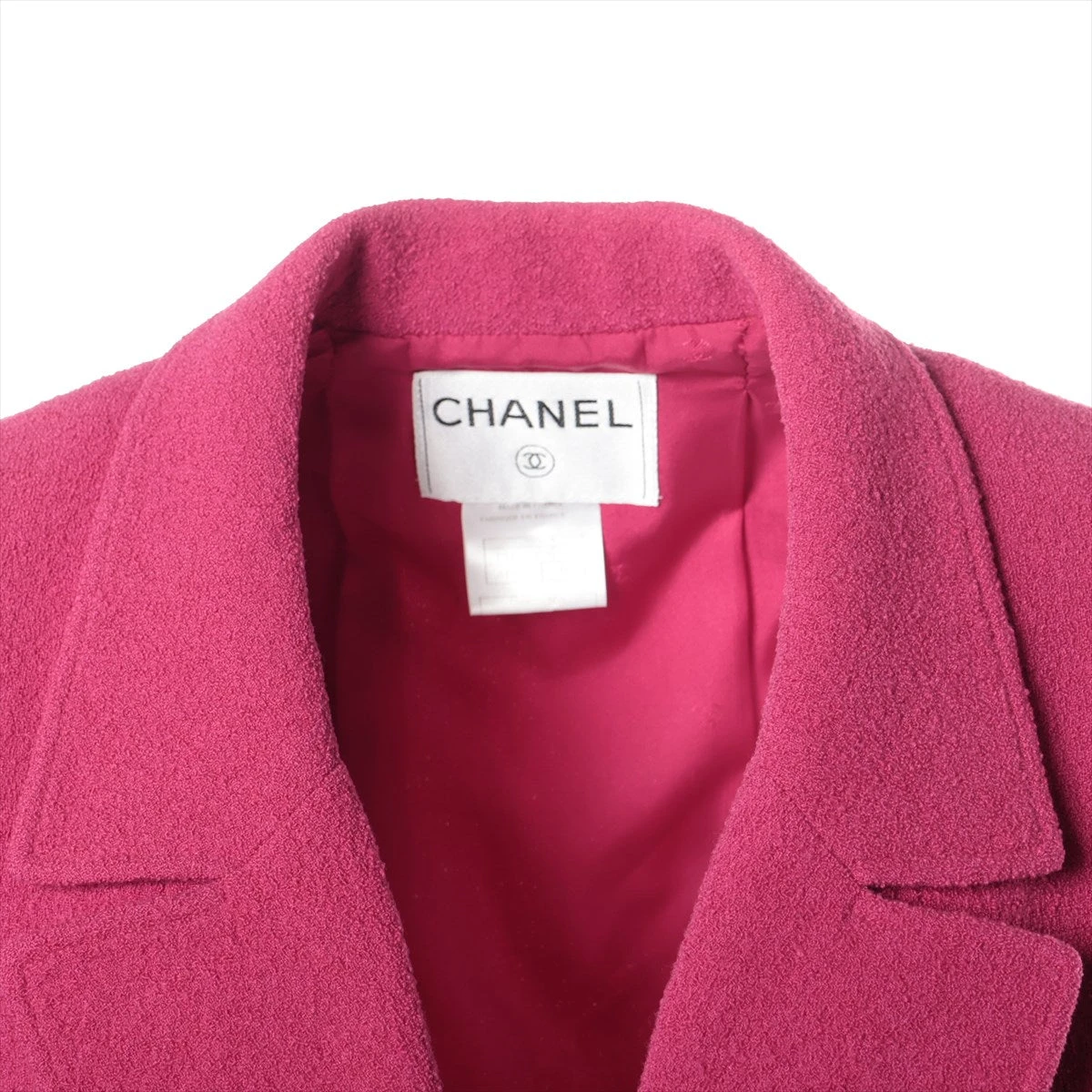 本物 美品 シャネル LOGO ボタン 裾フリル ジャケット 38 ピンク 楽天市場】シャネル CHANEL ウール ココマークボタン ジャケット