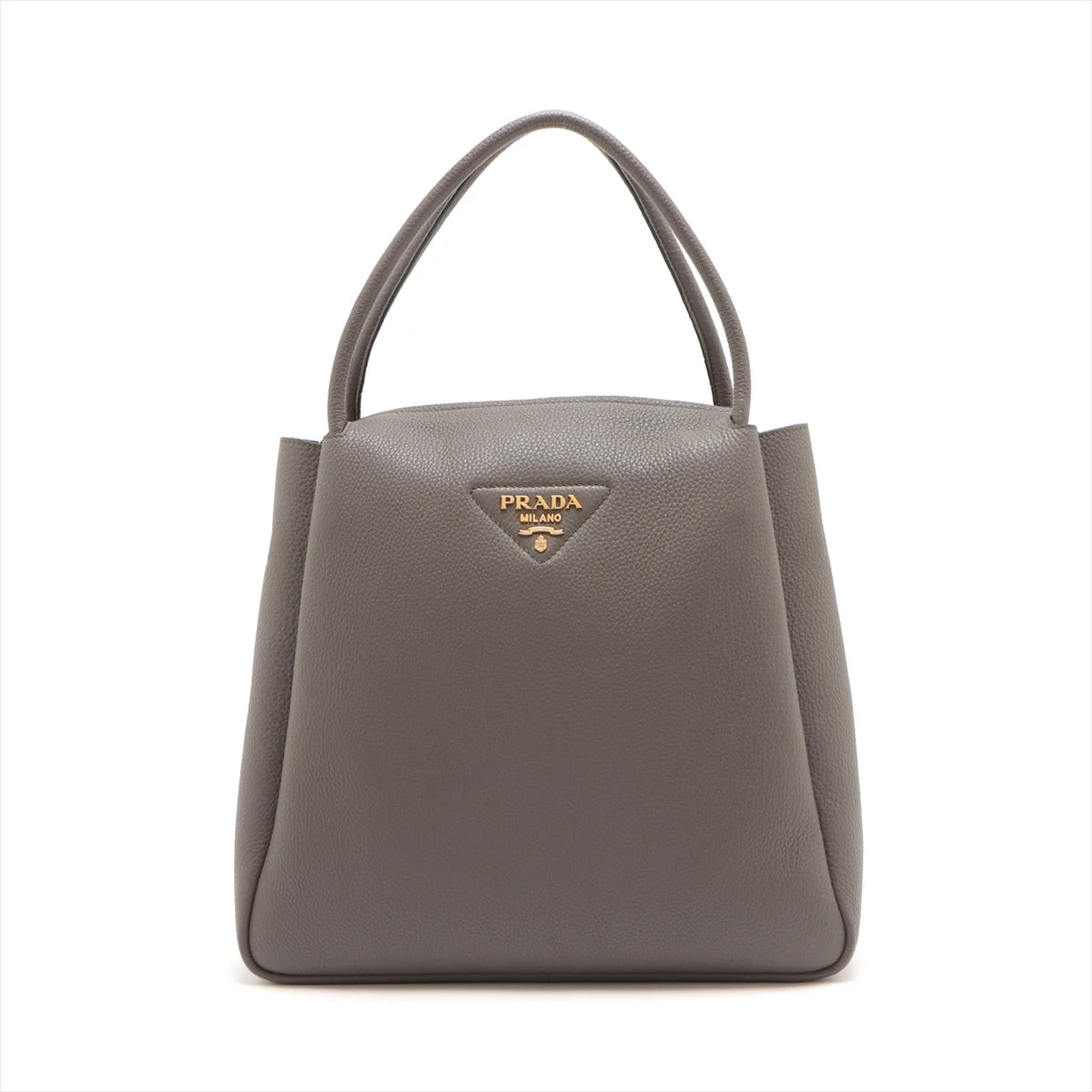 正規店買付【PRADA】レザー グレー ハンドバッグ PRADA プラダ ハンドバッグ ショルダーバッグ レザー グレー