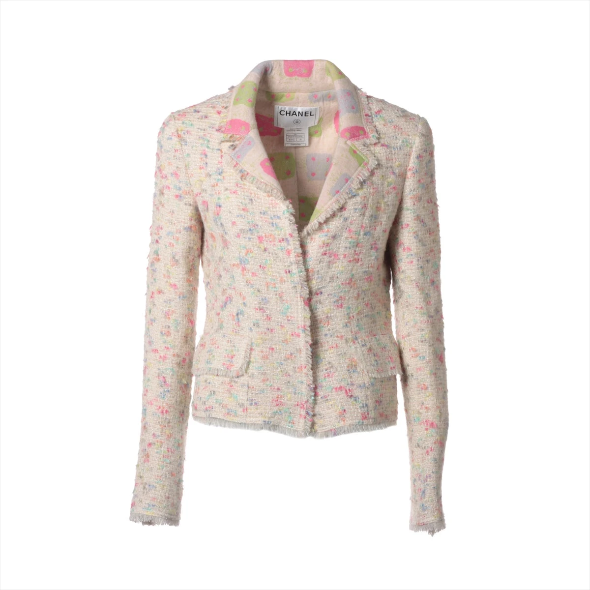 CHANEL ピンクツイードジャケット 38 マルチカラー