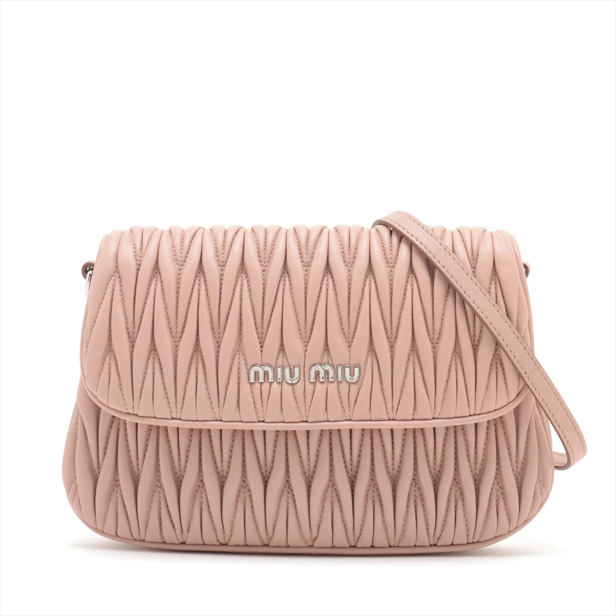 ミュウミュウ マテラッセ レザー チェーンショルダーバッグ ピンク