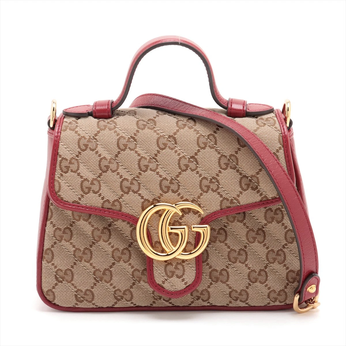 グッチ GGキャンバス キャンバス×レザー 2WAYハンドバッグ ベージュ 