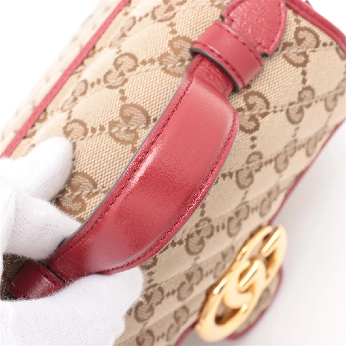 グッチ GGキャンバス キャンバス×レザー 2WAYハンドバッグ ベージュ 