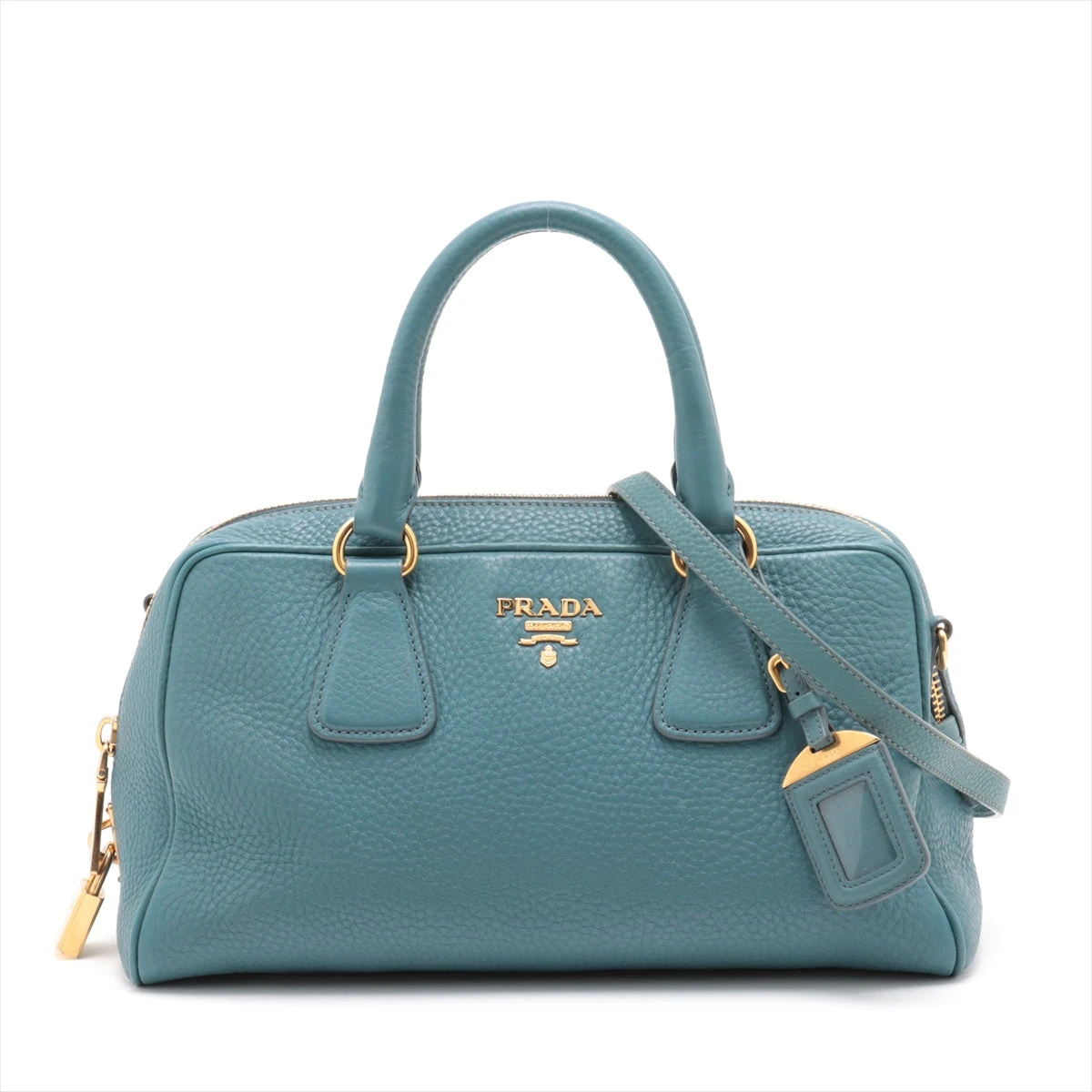 PRADA ヴィッテロダイノ ショルダーバッグ ブルー プラダ ヴィッテロダイノ レザー 2WAYショルダーバッグ ブルー