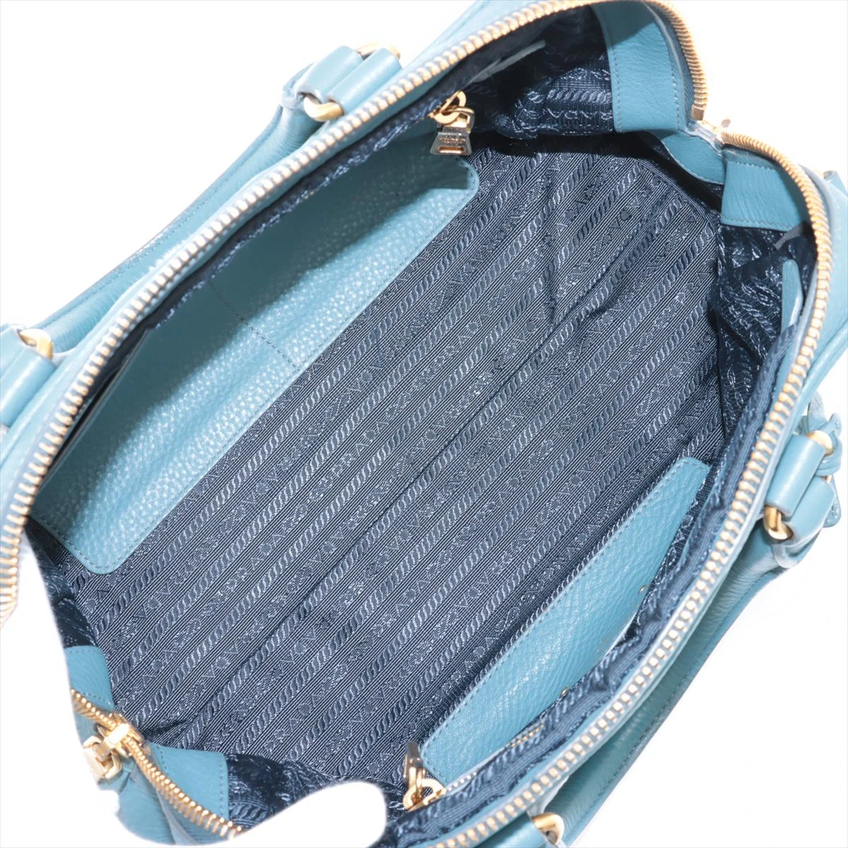 高級　美品　プラダ　ヴィッテロ　ダイノ　2way レザー　ショルダーバッグ　青 プラダ ヴィッテロダイノ レザー 2WAYショルダーバッグ ブルー