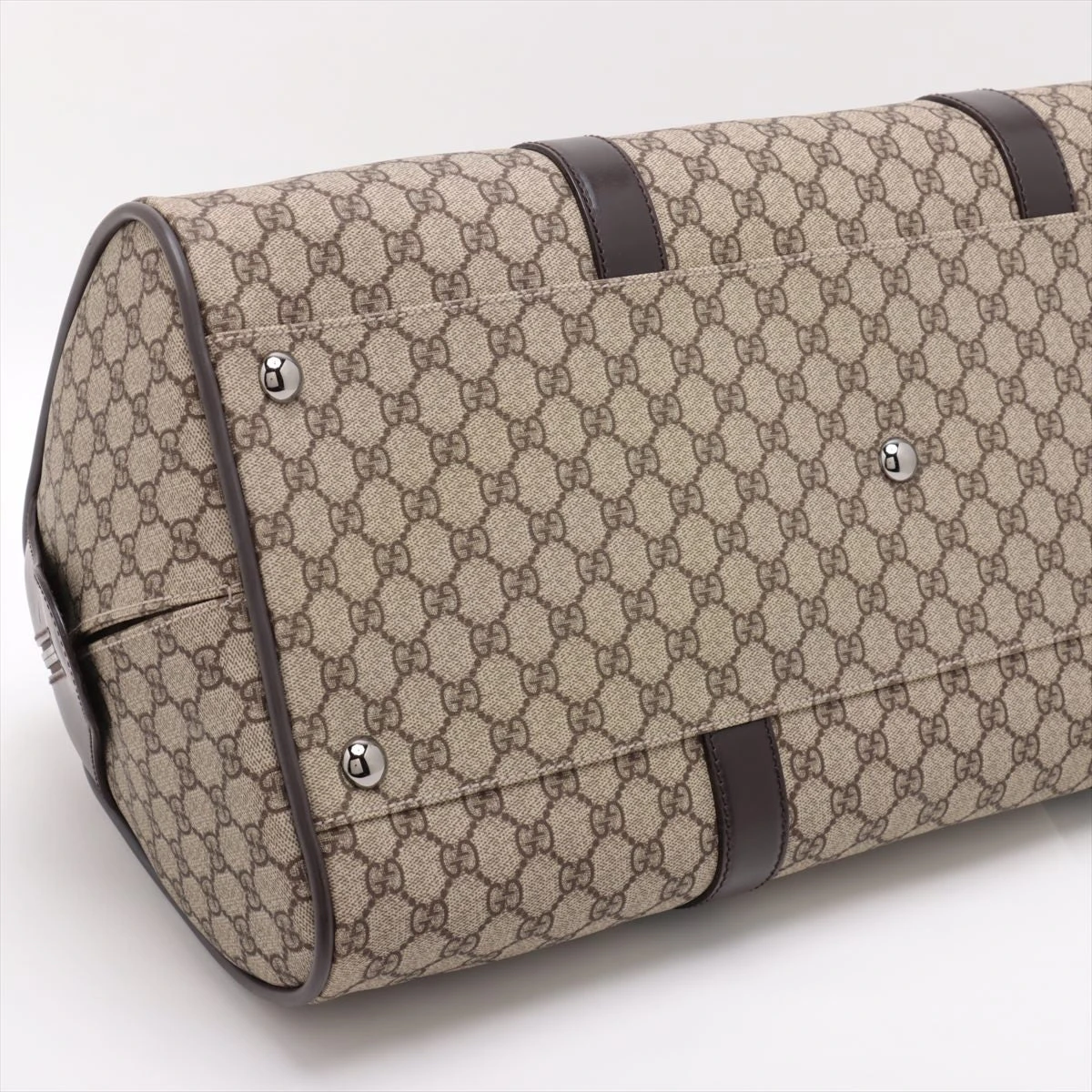 グッチ GGスプリーム PVC レザー オールド ボストン バッグ ブラウン GUCCI - オールドグッチ ミニボストン GGスプリーム インター