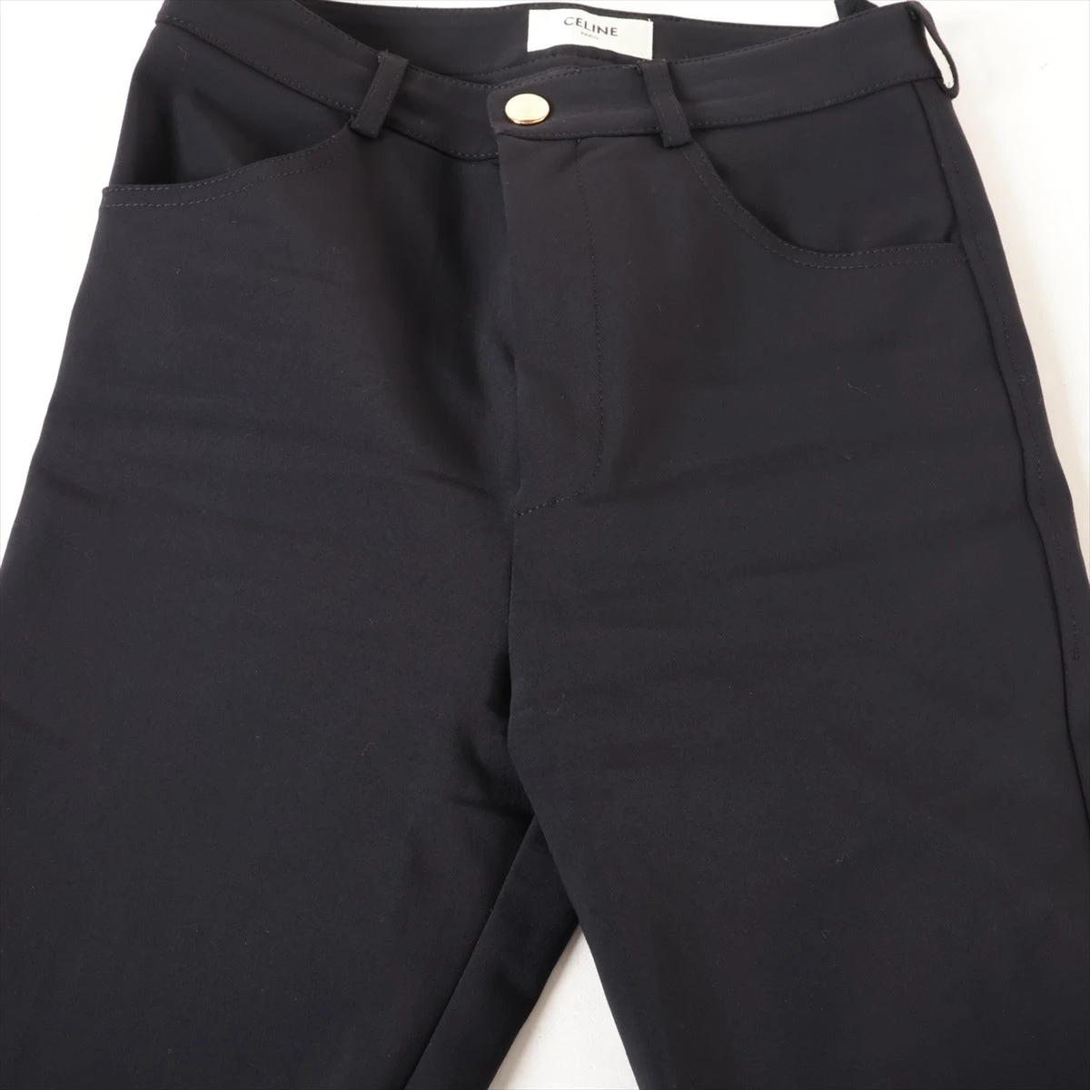 セリーヌ ウール×レーヨン パンツ 38 レディース ブラック 2P584958P  