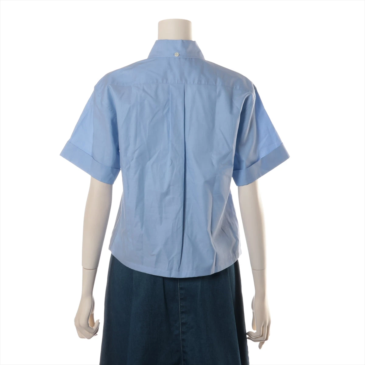 プラダ 23年 コットン シャツ 38 レディース ブルー P459GR A3264845