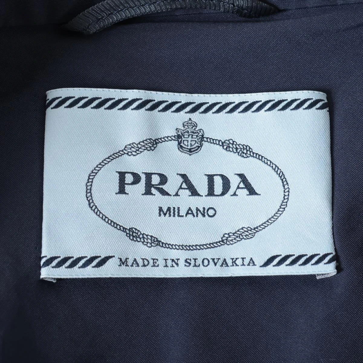PRADA プラダ コットン コート 44 ネイビー シンプルデザイン プラダ 13SS コットン×ポリエステル トレンチコート 44