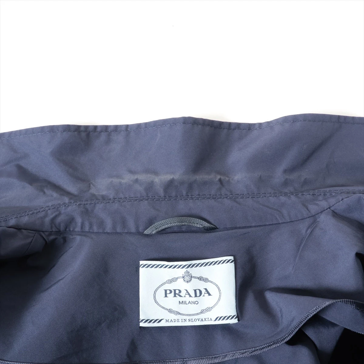 PRADA プラダ コットン コート 44 ネイビー シンプルデザイン プラダ 13SS コットン×ポリエステル トレンチコート 44